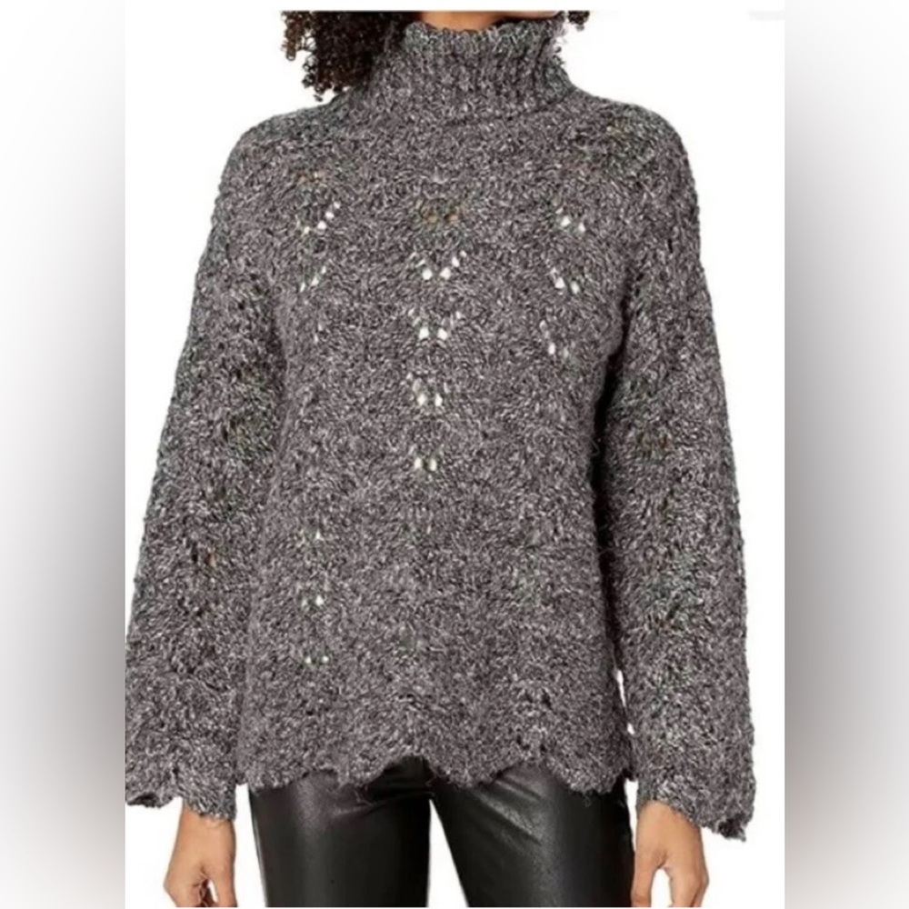 Kensie XS Gray Turtleneck Sweater Soft Cozy Textured NWT